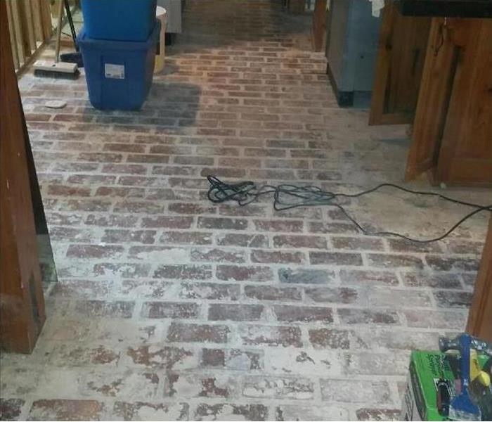 dirty brick floor
